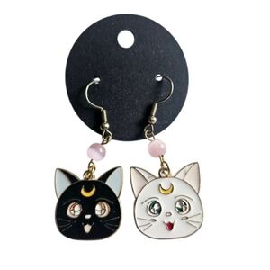 Sailor Moon Luna & Artemis Dangle Earrings